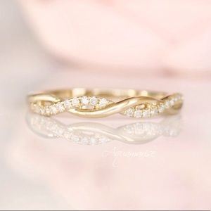 10k yellow gold diamond twist band